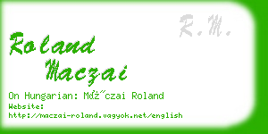 roland maczai business card